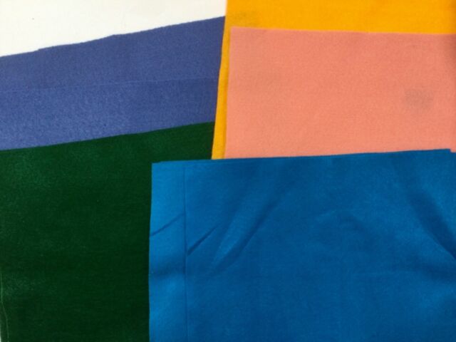 45Pcs Felt Fabric Sheets with Scissors , Kid Craft Material Pack Random  Color