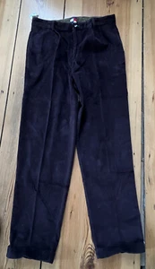 Tommy Hilfiger 38 X 34 Pleated Corduroy Pants New With Tags NOS Dark Brown - Picture 1 of 6