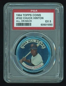 Chuck Hinton AS American League 1964 Topps Coins #162B Washington MLB PSA 5 EX - Picture 1 of 2
