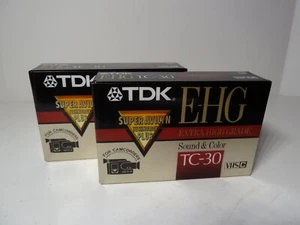 2- TDK E-HG TC-30 Super Avilyn VHS-C Camcorder Tapes NEW! - Picture 1 of 2