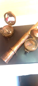 BUNDLE, Nautical Brass Brinton Compass MK1 1914.+ Unknown Compass+ Marine Teles - Picture 1 of 20