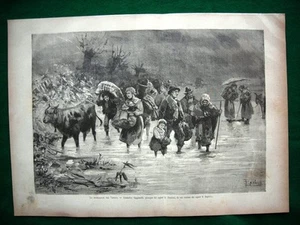 1882 Das Hochwasser in Venetien - Flüchtige Bauern - Bild 1 von 1
