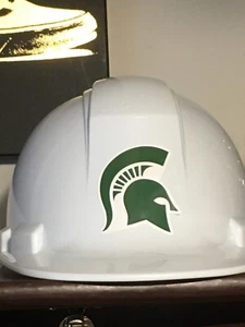 Michigan State Spartans College Team Logo NCAA White Pyramex Ridgeline Hard Hat - Picture 1 of 1