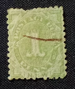 🔹AUSTRALIA - NSW - POSTAGE DUE - 1891 - ONE PENNY - GREEN - QUEEN VICTORIA - Picture 1 of 1