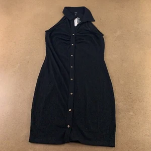 River Island Women's US 10 Black Textured Sleevelesss Bodycon Mini Dress NWT - Picture 1 of 9
