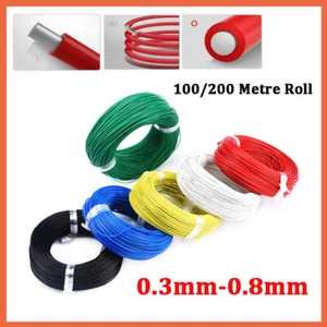 Single Core Stranded Wire Cable 0.3mm-0.8mm Tin Copper Thin Wall Wire 6 Colour - Picture 1 of 10