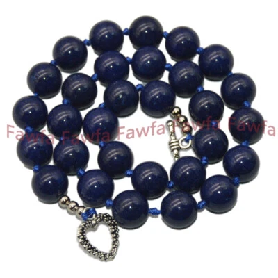 Collar Joyería Cuentas Gemas Redondas Gemas Lapislázuli Azul Natural 8/10/12/14mm 18-58" Foto 1 de 4