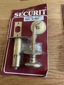Securit S1067 Bathroom Thumbturn and Security Bolt Brass Discontinued 60mm - Picture 1 of 3