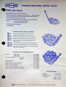 Vtg Original Farm Equipment Brochure STANDARD DIRECTIONAL CONTROL VALVES - Picture 1 of 2