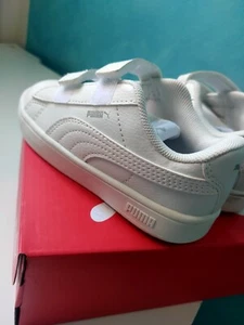 SCARPE PUMA RICKIE Classic 01 BIANCO WHITE BAMBINO SNEAKERS ORIGINALI PELL - Foto 1 di 4