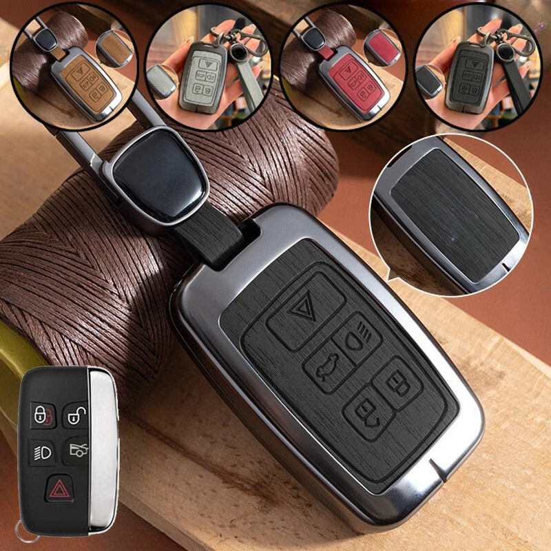 Zinc Alloy Leather Car Key Case Cover For Land Rover LR4 Sport Evoque Discovery - Imagem 1 de 4