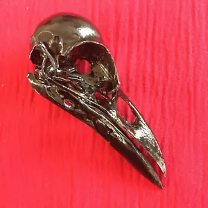 CROW SKULL GENUINE BLACK GOTH STEAMPUNK BIRD BONES REAL PAGAN WITCHCRAFT MAGIC - Picture 1 of 4