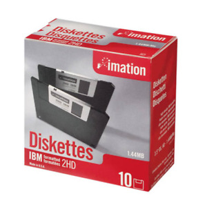 Imation 3.5" Floppy Disks Diskettes 10 Pack 1.44MB  2HD New Sealed FREE SHIPPING