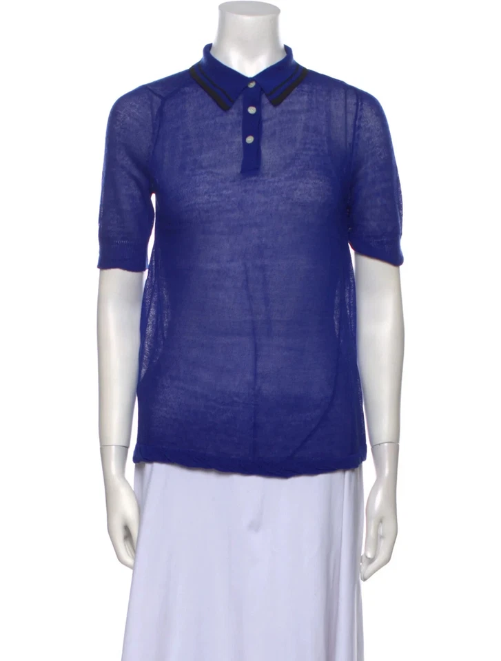 A.L.C. Camisa Polo Mujer XS Azul Lana Informal Manga Corta Cuello Rendimiento Foto 1 de 3