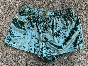 PINK Victoria's Secret Green Crushed Velvet Sleep Shorts Pajama Boxy Small - Bild 1 von 3