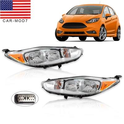 Faros cromados con bombillas izquierda derecha para Ford Fiesta 2014-2019 Foto 1 de 4