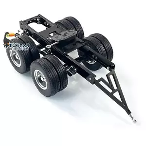 2 Axles Trailer with Traction Fifth-wheel for Tamiya LESU 1/14 RC Truck Model - Picture 1 of 6