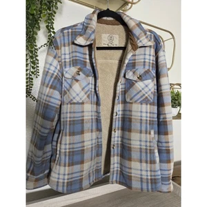 Sage Ladies' Plush Plaid Shirt Jacket - Size M - Picture 1 of 5