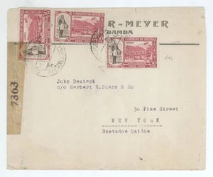 1944 Cochabamba Bolivia - New York NY C93 Air Mail Cover Opened by Examiner - Picture 1 of 2