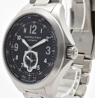 【CASI COMO NUEVO】H766550 Hamilton Aviation Pilot 42 mm esfera negra fecha AT Japón Foto 1 de 4