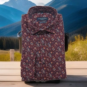 CASAMODA Langarm Hemd Gr. XXL 45/46  weinrot floral Blumen - Bild 1 von 3