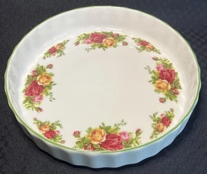 Royal Albert China Old Country Roses 8-3/4"” Quiche Dish 1998 Indonesia - Picture 1 of 6