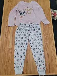 2 Piece Bulldog The Snuggle Is Real Wonder Nation Girls Pajamas XL 14/16 - Picture 1 of 7