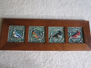 Rookwood gerahmte Vogelfliese 4er Set Cardinal Blue Jay Robin Rook 2011 - Bild 1 von 14