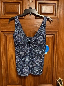 Größe Large Tankini Oberteil nur gefüttert, verstellbare Träger + vorne zum Binden von Sol Borne neu mit Etikett - Bild 1 von 1
