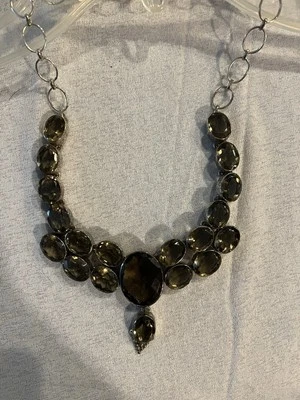 "Collar de cuarzo ahumado 23""" Foto 1 de 2