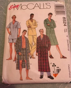 Patrón sin usar FÁCIL pijama y bata, adulto hombre S, M, L fecha 1996 McCall's - Imagen 1 de 2