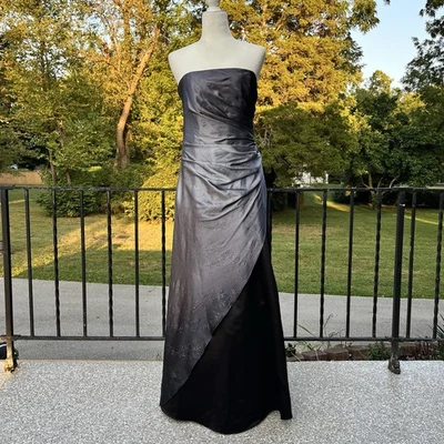 Vestido Hoco Gótico De Colección Y2K Jump Negro Plata Ombré Sin Tirantes Fiesta Baile de graduación 9/10 Foto 1 de 4