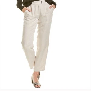 Pantalón Brochu Walker Manor Mezcla de Lino Crema Arena Mediano - Imagen 1 de 7