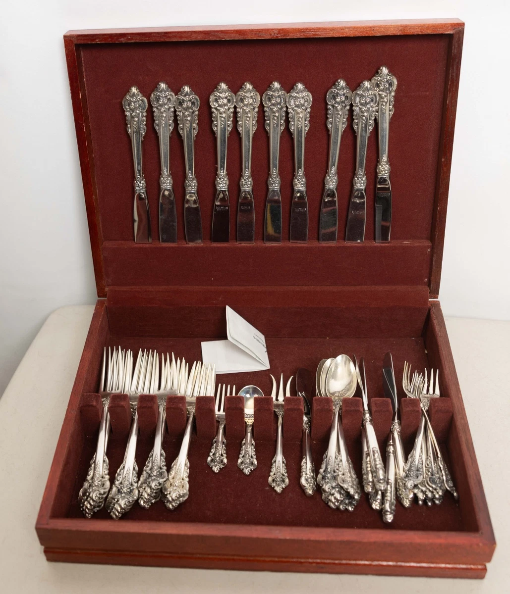 Wallace Grande Baroque Antique US Sterling Silver Flatware Sets