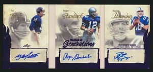 2025 LEAF HISTORY BOOK GENERATIONS PURPLE /8 AUTO TITTLE STAUBACH PEYTON MANNING - Picture 1 of 2