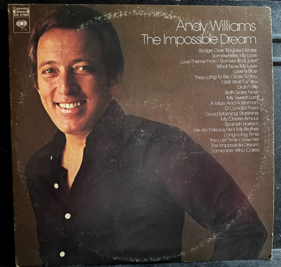 Andy Williams The Impossible Dream 12" Double 2 LP vinyl VG - Image 1 of 1