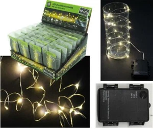 LED Drahtlichterkette 20LED indoor + outdoor 2 Meter IP44 Timer Batteriebetrieb - Bild 1 von 1