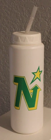 VINTAGE Minnesota North Stars Plastic Water Bottle EXCELLENT CONDITION VHTF Cover