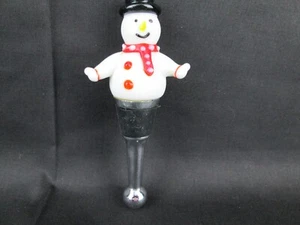 Mundgeblasenes Glas Schneemann Wein Stopfen Mehrfarbig - Bild 1 von 7