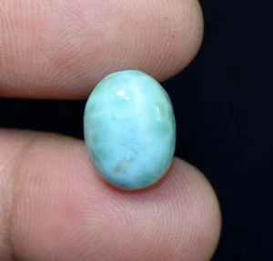 Piedra suelta de piedras preciosas de cabujón Larimar natural de 9,95 quilates para hacer joyas - Imagen 1 de 3