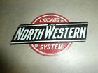 Petite plaque vintage étain métallique Chicago and North Western System Railroad