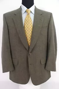 Samuelsohn 2Btn Taupe Blue Tan Check Flannel Italian Wool Sport Coat 42R - Picture 1 of 9