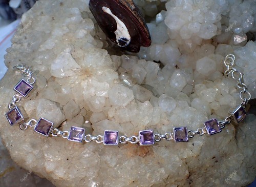 VALENTINO Braccialetto dichiarazione regalo anniversario per la sua pietra preziosa ametista argento 925