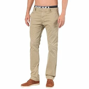 $228 NUEVO Pantalón Diesel Amarillo Dorado W28"/CINTURA A TRAVÉS 15xL30 DELGADO 98% Algodón - Imagen 1 de 12