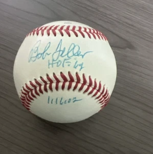 Bob Feller HOF 62 Autographed Signed Rawlings Baseball Cleveland Indians - Picture 1 of 2