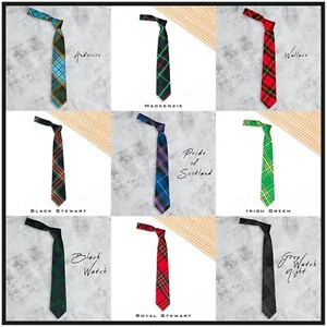 Men's Scottish Wool Plaid Tartan Neckties - Picture 1 of 96