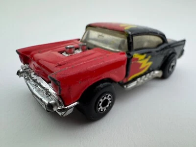 Matchbox Superfast ‘57 Chevy Hood Opens Red Black Yellow 1979 - Image 1 of 4