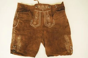 Kurze leichte Lederhose Landhaus C&A Oktoberfest Stickerei guter Zustand Gr.52 - Bild 1 von 10