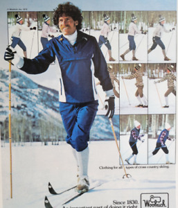 Woolrich Winter Athletic Clothing Cross Country Skiing 1979 New Yorker Ad ~8x11"
