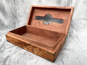 Vintage Marokkanische Wacholderholz Tissue Box Handarbeit Deko Holzkiste Unikat - Bild 1 von 9